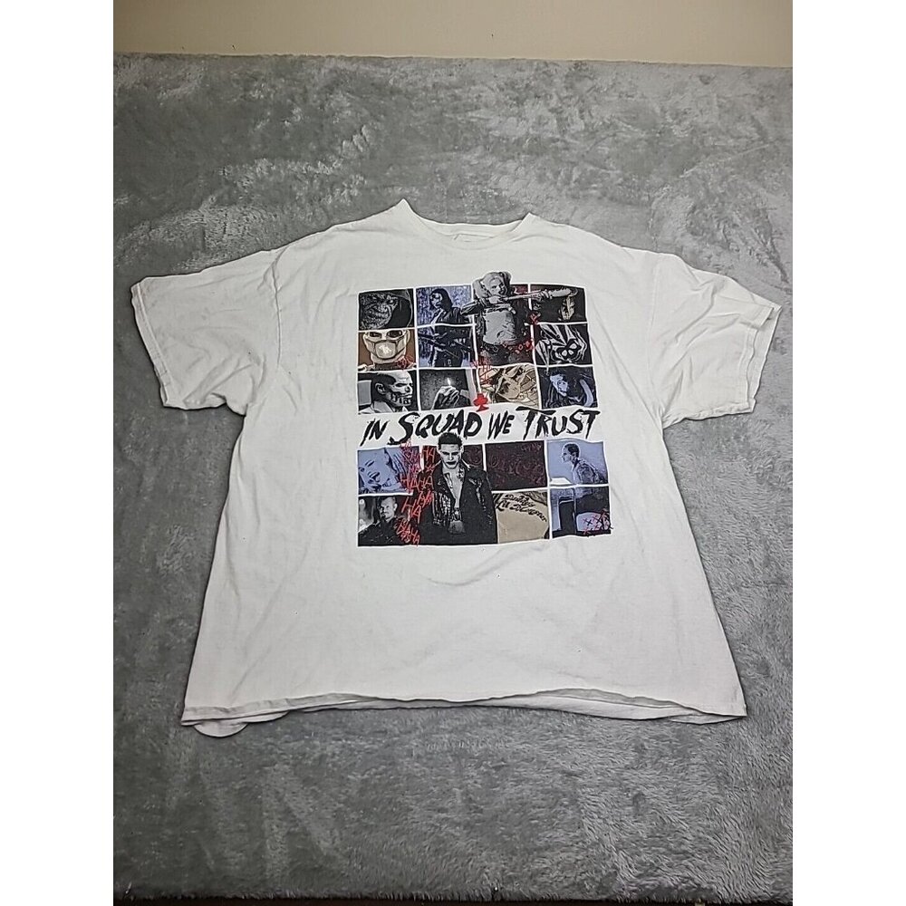 Suicide Squad In Squad We Trust‎ Graphic Tee White T Shirt Mens Size 2XL